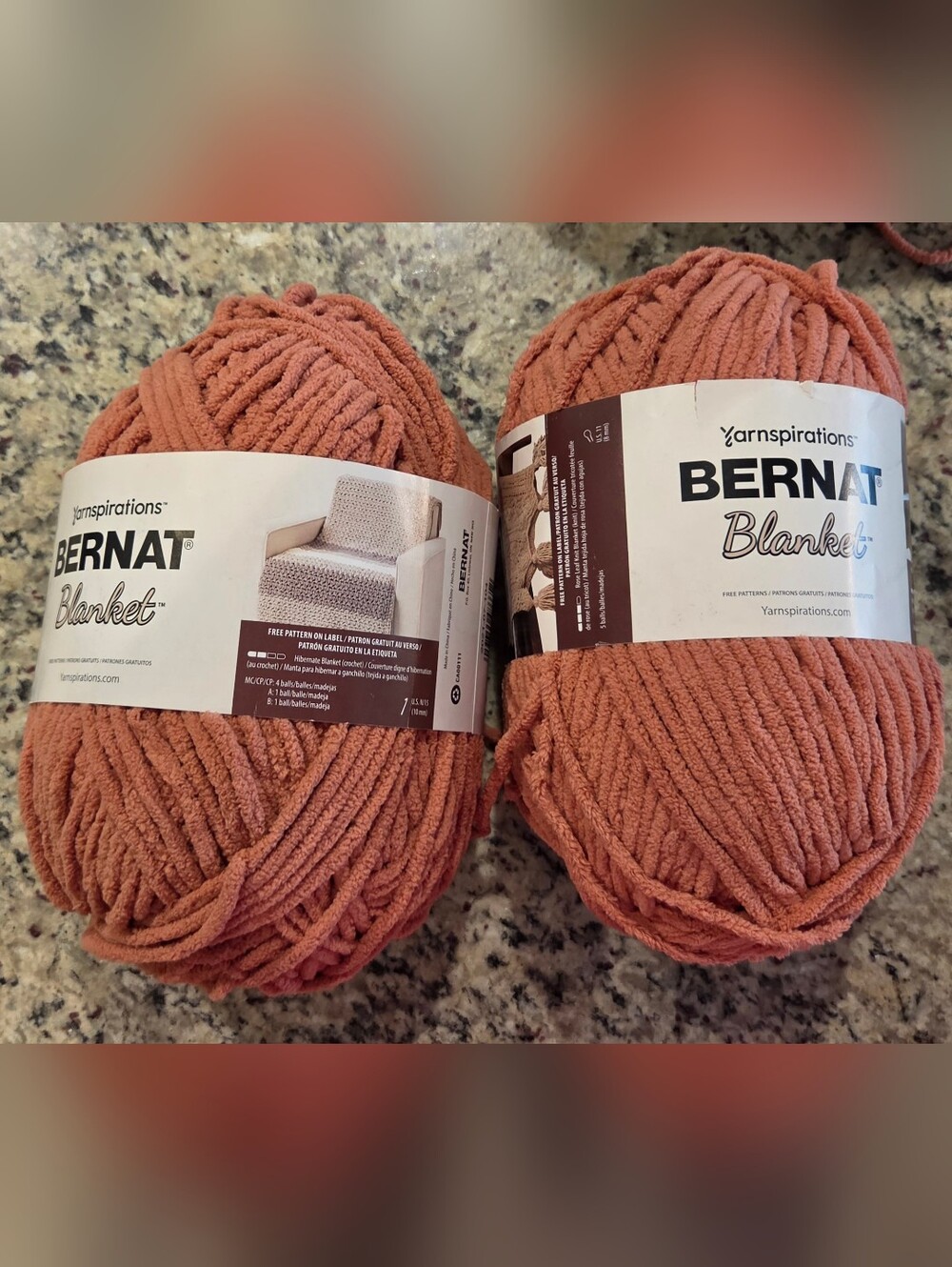 Bernat Blanket Yarn -Terra Cotta Plush Chenille
